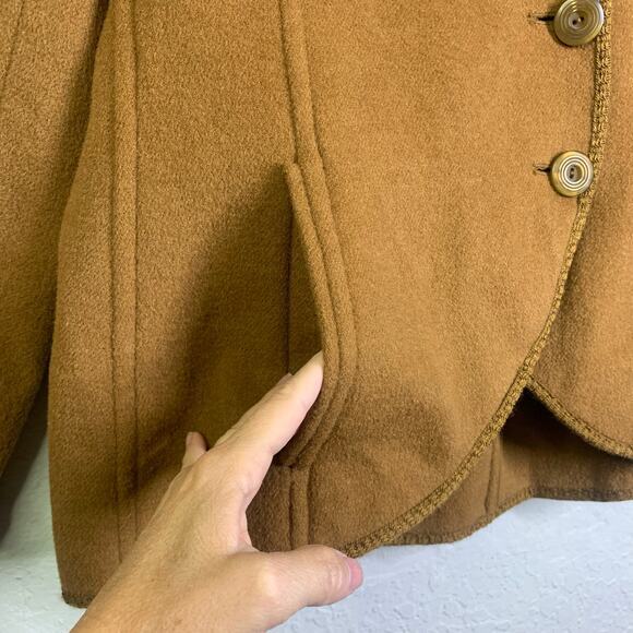 J. JILL Jacket Blazer M Asymmetrical 3 Button Wool Blend Oversized Collar Unline - Picture 10 of 14